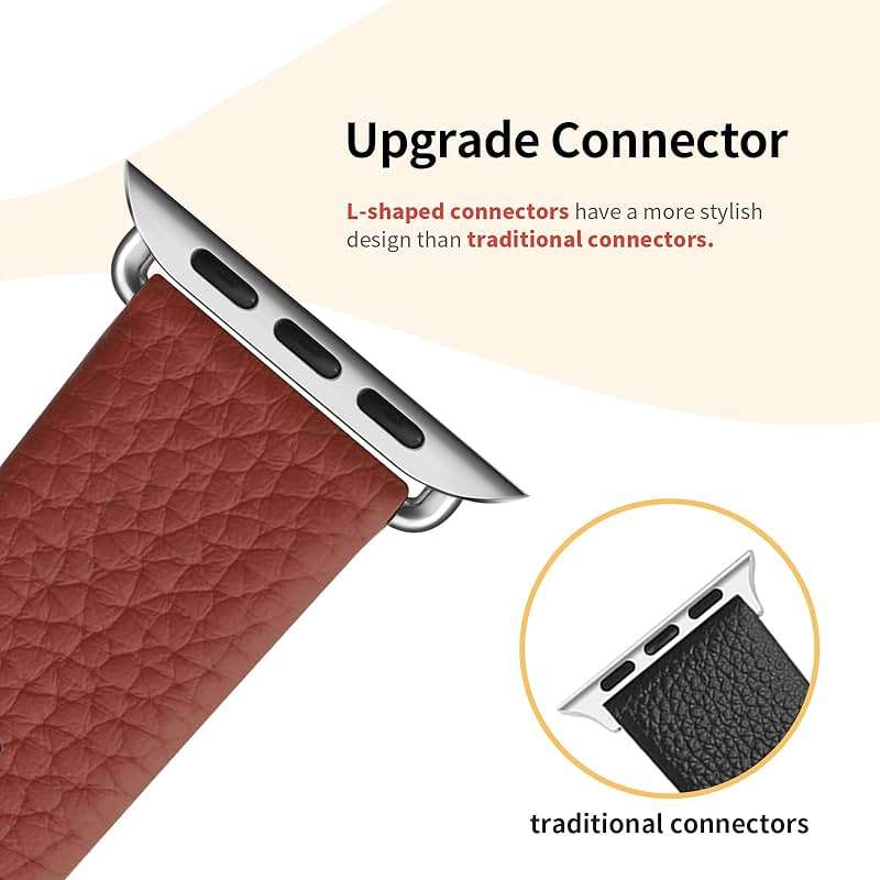 Fullmosa Leather Band Compatible with Apple Watch Band 42mm 44mm 45mm 46mm 49mm, Genuine Leather Replacement Strap for iWatch Ultra3/2/1 SE3/2/1 Series 11 10 9 8 7 6 SE 5 4 3 - Image 7