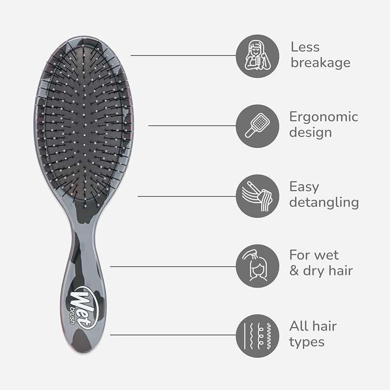 Wet Brush Original Detangler Hair Brush, Dark Gray Leopard (Safari), Ultra-Soft IntelliFlex Bristles, Detangling Bristles Glide Through Tangles (Wet & Dry Hair), Women & Men - Image 4