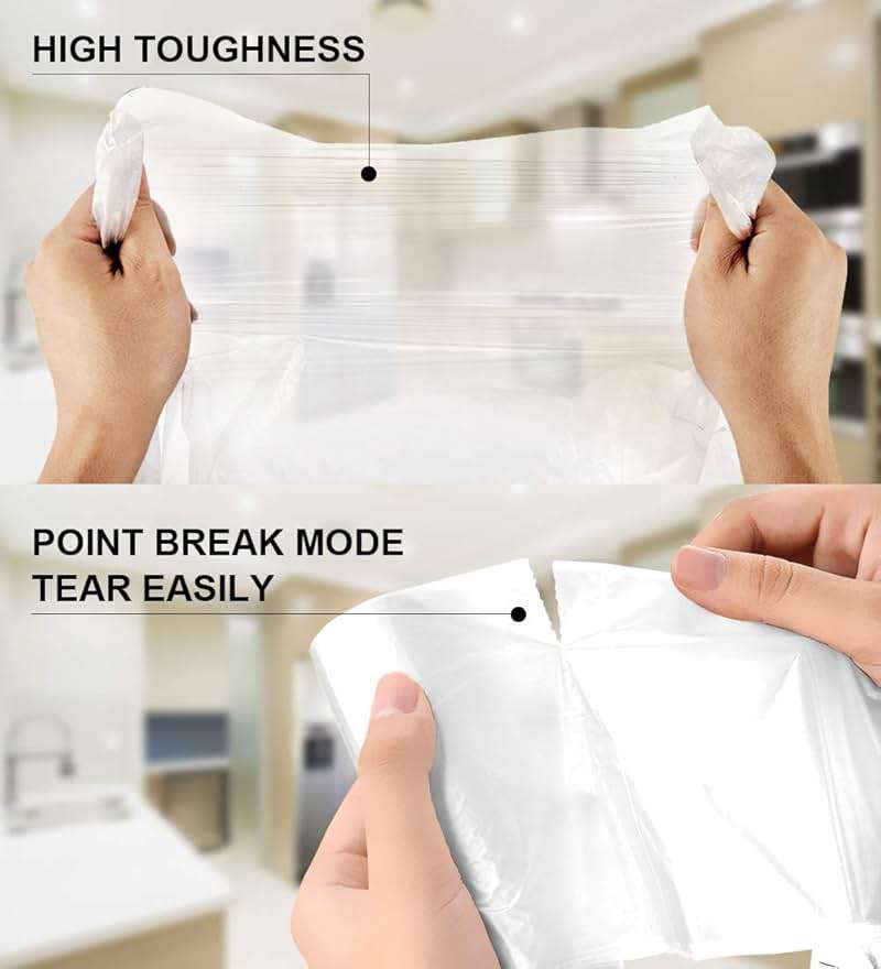 FORID Clear Medium Garbage Bags – 8 Gallon Plastic Trash Bags 30 Liter Wastebasket Bin Liners 220 Count for Bathroom Bedroom Office Trash Can - Image 5