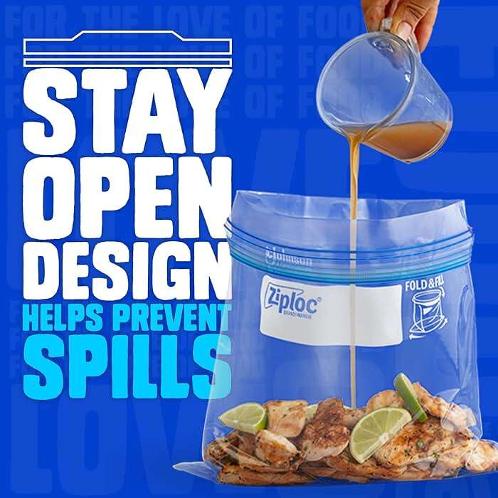 Ziploc Gallon Food Storage Freezer Bags, Stay Open Design with Stand-Up Bottom, Easy to Fill, 120 Bags Total - Image 7