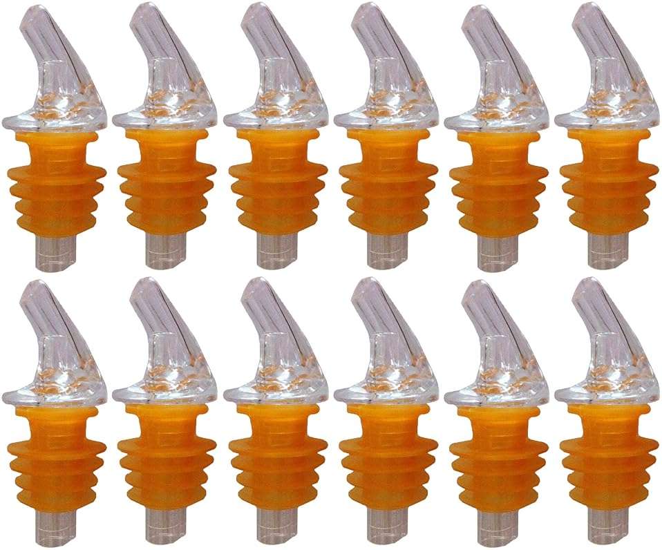 1 Dozen Large Amber Cork Free-Pour Spout - Great for Wide-Neck Liquor Bottles, Including 1.75 Liter Bottles - Image 1