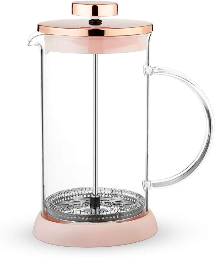 Pinky Up Riley Mini Glass Tea Press Pot, Coffee Maker, French Press for Loose Leaf Tea and Coffee, Hot or Iced Beverage Brewer, 12 oz, Pink - Image 5