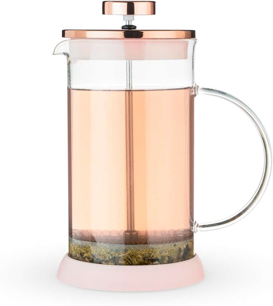 Pinky Up Riley Mini Glass Tea Press Pot, Coffee Maker, French Press for Loose Leaf Tea and Coffee, Hot or Iced Beverage Brewer, 12 oz, Pink - Image 7