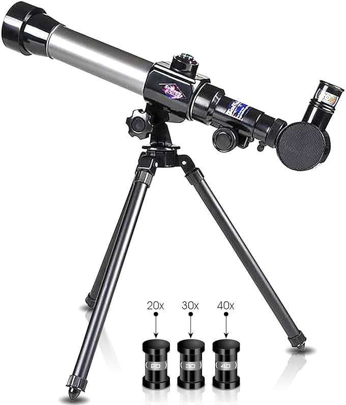 ArtCreativity Classic Kids Telescope for Beginners, Tripod, 3 Eyepieces, STEM Astronomy Toy, Educational Science Gift for Boys and Girls Ages 3+, 1 Piece - Image 1