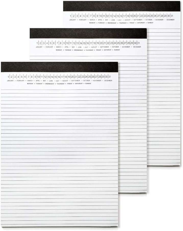 Mymazn Legal Pads 8.5 x 11 with Date on Top, Narrow Ruled, White Note Pads College Ruled Writing Tablets for Office, School, 50 Sheets, 3 Pack - Image 1