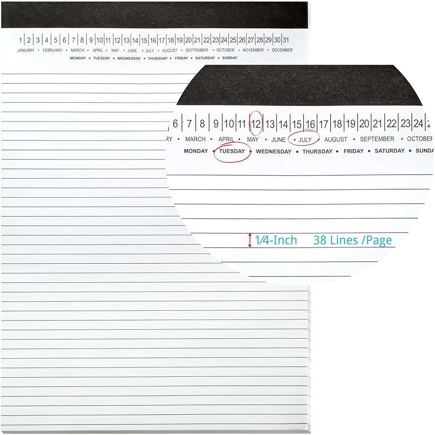 Mymazn Legal Pads 8.5 x 11 with Date on Top, Narrow Ruled, White Note Pads College Ruled Writing Tablets for Office, School, 50 Sheets, 3 Pack - Image 3