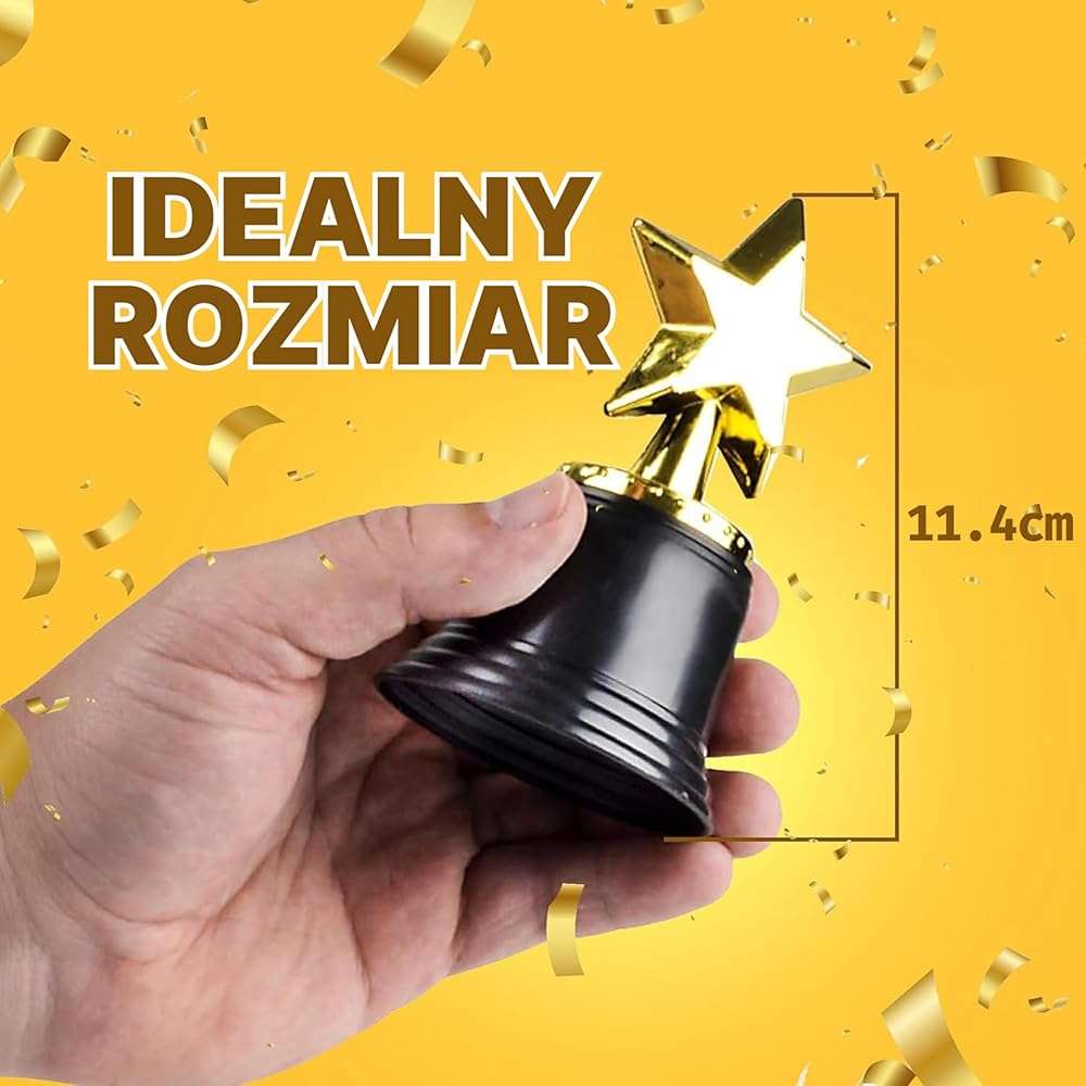 Bedwina Star Trophy Award - (Pack of 12) Bulk - 4.5 Inch Gold Trophies for Kids Awards, Choice Prizes for Adults, Winner Competitions, Sports Events, Party Decorations, Teachers and Party Favors - Image 2