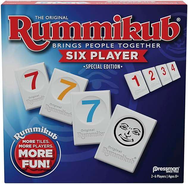 Rummikub Six Player Edition - The Classic Rummy Tile Game - More Tiles and More Players for More Fun! by Pressman , Blue - Image 1