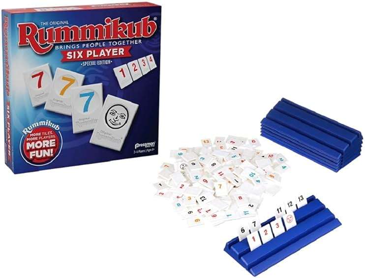 Rummikub Six Player Edition - The Classic Rummy Tile Game - More Tiles and More Players for More Fun! by Pressman , Blue - Image 2