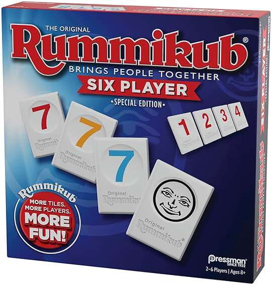 Rummikub Six Player Edition - The Classic Rummy Tile Game - More Tiles and More Players for More Fun! by Pressman , Blue - Image 6