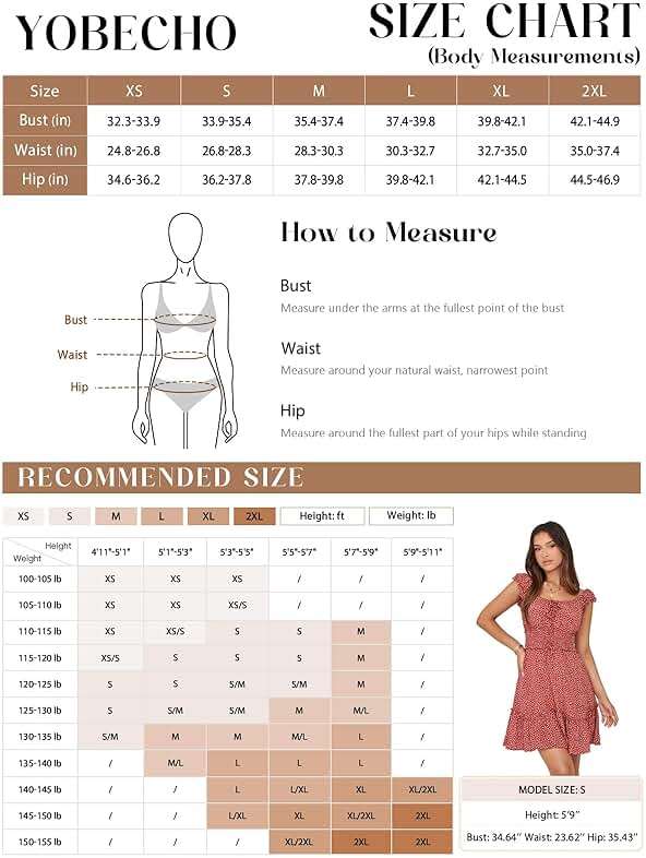 YOBECHO Womens Summer Ruffle Sleeve Sweetheart Neckline Printing Dress Mini Dresses - Image 5