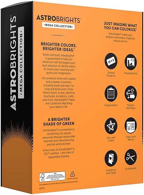 Astrobrights Mega Collection, Colored Paper, Bright Orange, 625 Sheets, 24 lb/89 gsm, 8.5" x 11" - MORE SHEETS! (91619) - Image 5
