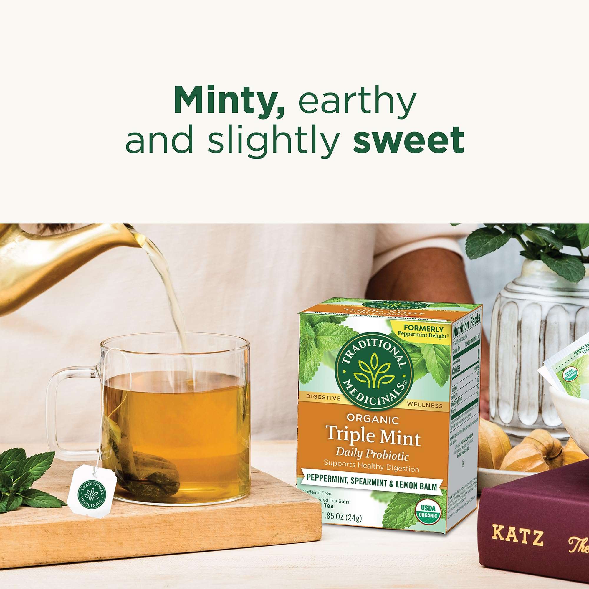 Traditional Medicinals Tea, Organic Triple Mint - Supports Healthy Digestion - Kosher, Non-GMO, Caffeine-Free - 16 Tea Bags - Image 4