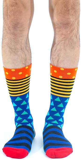 BONANGEL Mens Dress Socks Fun Funny Novelty Colorful Crazy Crew Dress Socks For Men 8-12 - Image 3