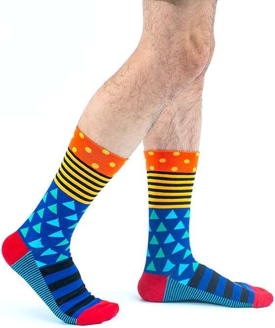 BONANGEL Mens Dress Socks Fun Funny Novelty Colorful Crazy Crew Dress Socks For Men 8-12 - Image 4