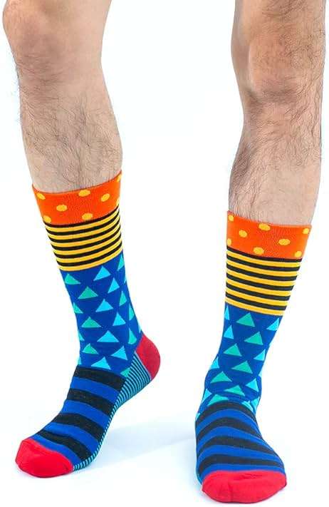 BONANGEL Mens Dress Socks Fun Funny Novelty Colorful Crazy Crew Dress Socks For Men 8-12 - Image 5