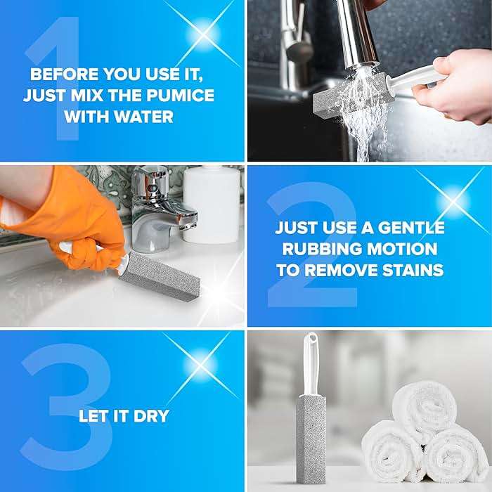 DISIWENE Pumice Cleaning Stone with Handle Toilet Bowl Cleaner Hard Water Ring Remover for Bath/Pool/Kitchen/Household Cleaning (4, 4 Pack with Handle) - Image 7