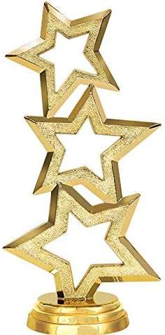 Crown Awards Gold Star Trophies with Custom Engraving, 6" Personalized Three Stars Recognition Trophy On Black Base Prime - Image 2