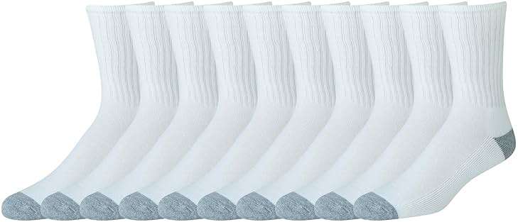 Amazon Essentials Men's Cotton Crew Athletic Moisture Wicking Sports Socks with Cushioned Sole - Image 1