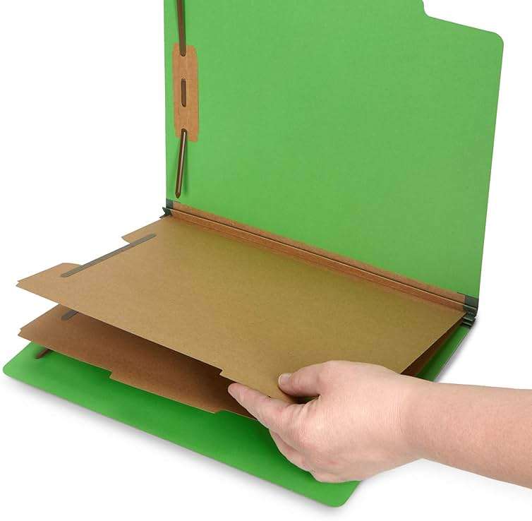 10 Green Classification Folders, 2 Divider, 2 Inch Expansions, Durable 2 Prongs Designed to Organize Standard Medical Files, Law Client Files, Office Reports, Letter Size, Green, 10 Pack - Image 3