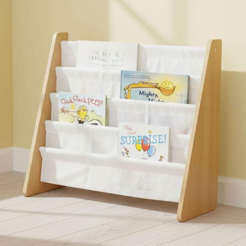 Humble Crew Kids Bookshelf, 4-Tier Front-Facing Book Display Organizer, Montessori Toddler Bookcase for Playroom, Bedroom & Reading Corner, Natural Wood/White - Image 2