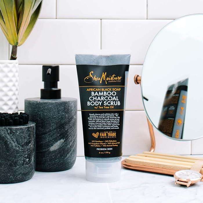 SheaMoisture African black soap bamboo charcoal body scrub exfoliate, 6 Ounce - Image 4