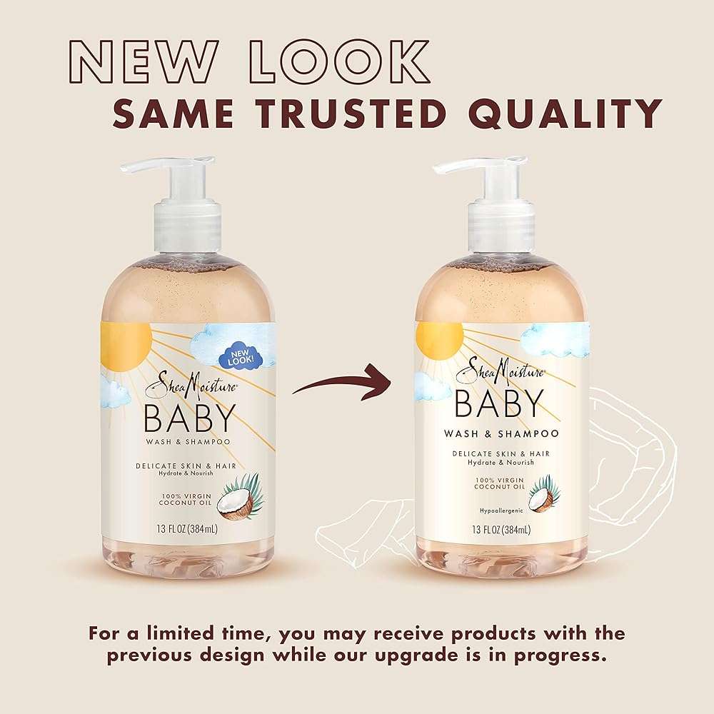 SheaMoisture Baby Wash and Shampoo 100% Virgin Coconut Oil for Baby Skin Cruelty Free Skin Care 13 oz - Image 3