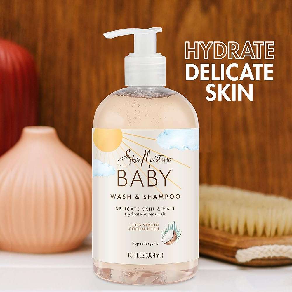 SheaMoisture Baby Wash and Shampoo 100% Virgin Coconut Oil for Baby Skin Cruelty Free Skin Care 13 oz - Image 4