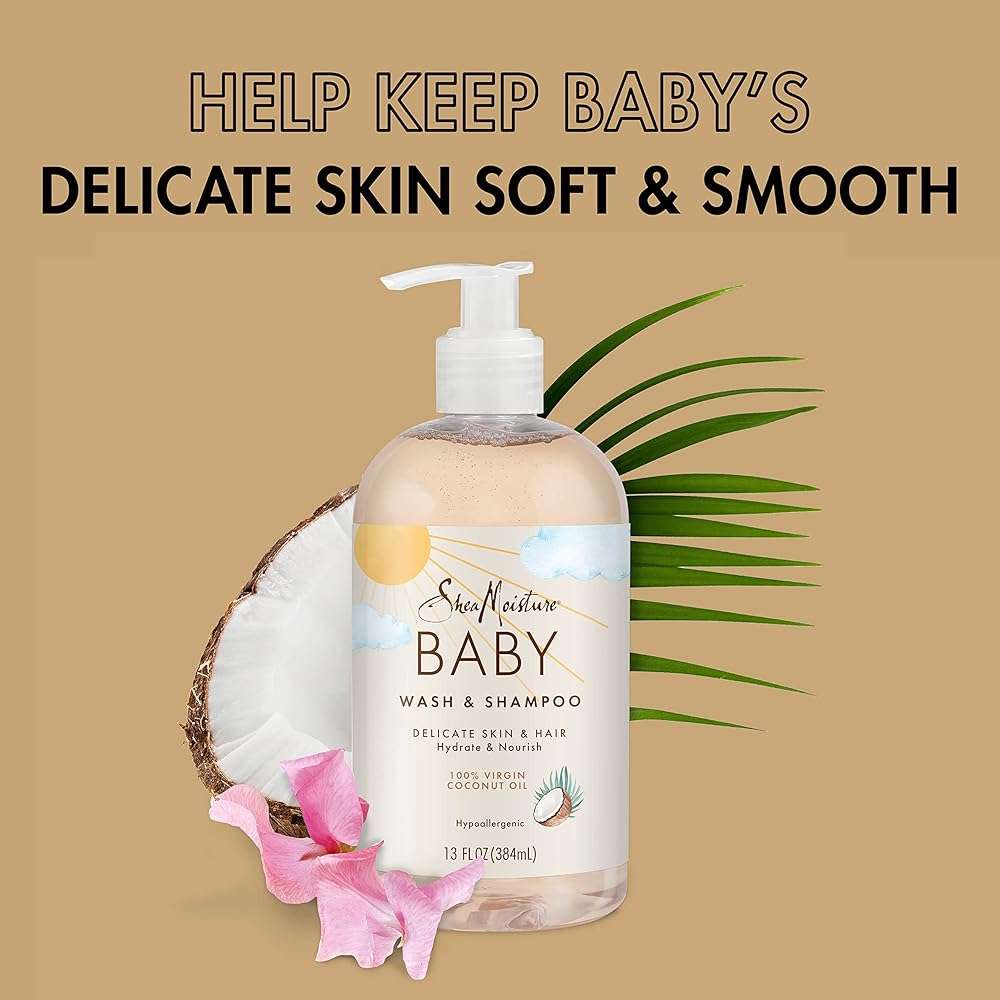 SheaMoisture Baby Wash and Shampoo 100% Virgin Coconut Oil for Baby Skin Cruelty Free Skin Care 13 oz - Image 5