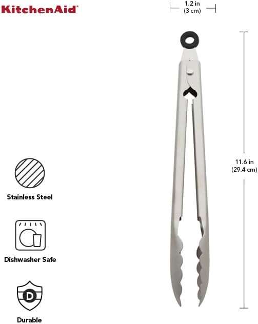 KitchenAid Stainless Steel Utility Tongs, 12 Inch - Image 2