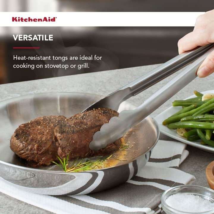 KitchenAid Stainless Steel Utility Tongs, 12 Inch - Image 4