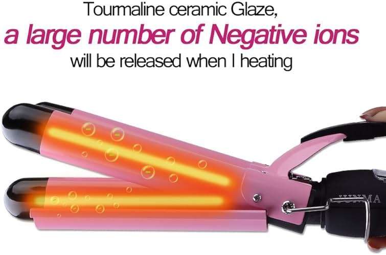3 Barrel Curling Iron Hair Curling Wands Hair Curler 25mm Curl Hair Styling Irons Hair Crimper Deep Waver for Curler with Temperature Control 1inch Curl for All Hair Type - Image 4