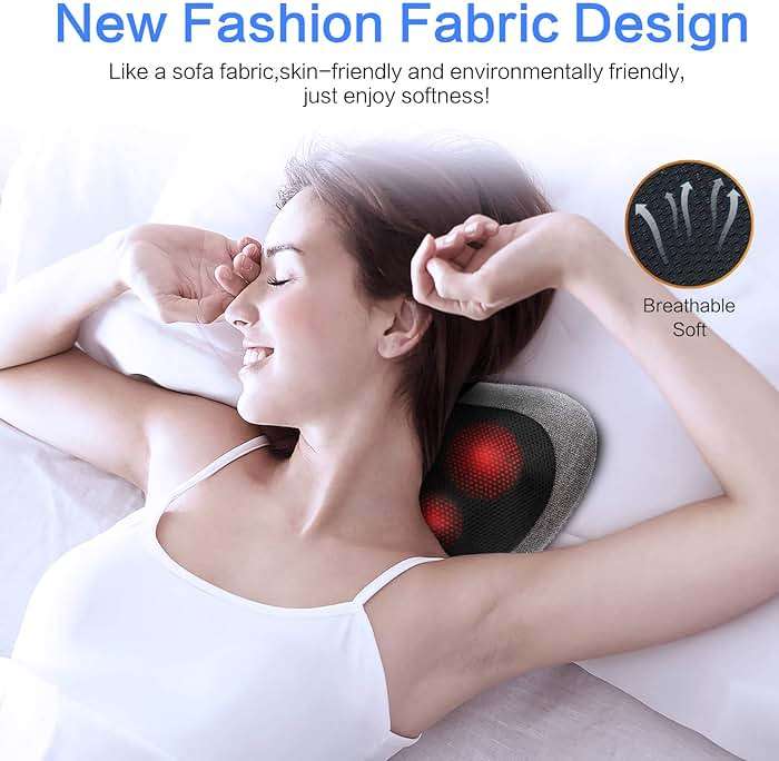 Papillon Shiatsu Back Massager with Heat,Fathers Day Dad Gifts for Men, Dad, Deep Tissue Massage for Neck, Shoulder, Upper & Lower Back Pain Relief, Electric Kneading 3D Massage Pillow (Gray) - Image 3