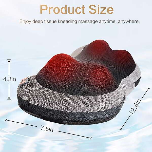 Papillon Shiatsu Back Massager with Heat,Fathers Day Dad Gifts for Men, Dad, Deep Tissue Massage for Neck, Shoulder, Upper & Lower Back Pain Relief, Electric Kneading 3D Massage Pillow (Gray) - Image 8