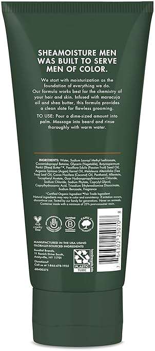 SheaMoisture Beard Wash for Full Beards - Maracuja Oil & Shea Butter to Deep Clean and Refresh - 6 oz - Image 2