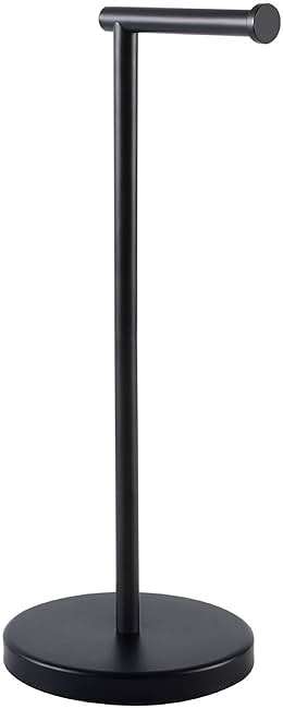 KES Bathroom Toilet Paper Holder Stand Modern Tissue Roll Holder SUS304 Stainless Steel Rustproof Freestanding 20.2" H, Matte Black BPH283S1-BK - Image 1