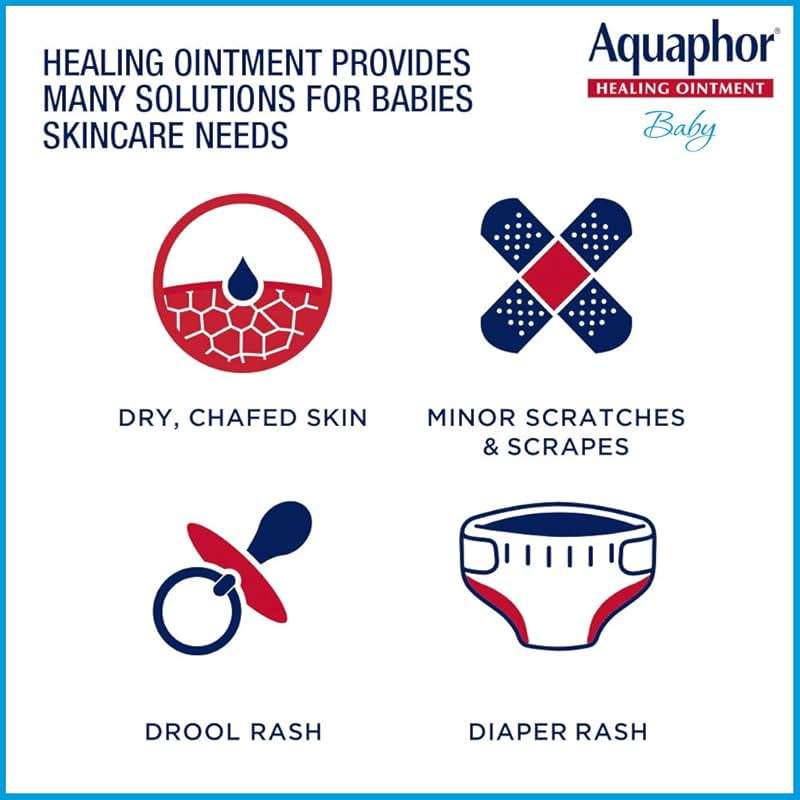 Aquaphor Baby Healing Ointment (14 Oz) + 3-in-1 Diaper Rash Cream (3.5 Oz), Hypoallergenic and Fragrance Free Skin Care Set for Babies - Image 3