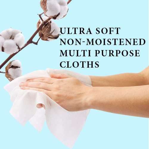 Disposable Dry Wipes, 100 Pack – Ultra Soft Non-Moistened Cleansing Cloths for Adults, Incontinence, Baby Care, Makeup Removal – 9.5" x 13.5" - Hospital Grade, Durable – by ProHeal - Image 2