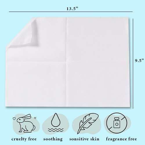 Disposable Dry Wipes, 100 Pack – Ultra Soft Non-Moistened Cleansing Cloths for Adults, Incontinence, Baby Care, Makeup Removal – 9.5" x 13.5" - Hospital Grade, Durable – by ProHeal - Image 3