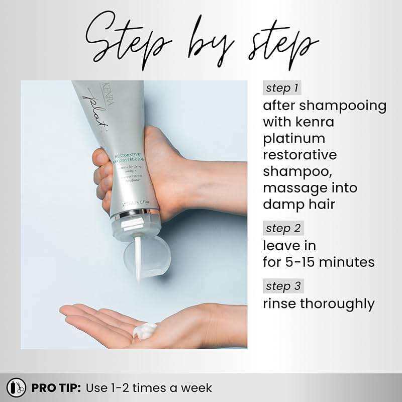 Kenra Platinum Restorative Reconstructor | Ultra Fortifying Treatment | Restores Broken Hair Bonds From Within | Provides Intense Fortification, Elasticity, & Suppleness | All Hair Types | 6 fl. oz - Image 4