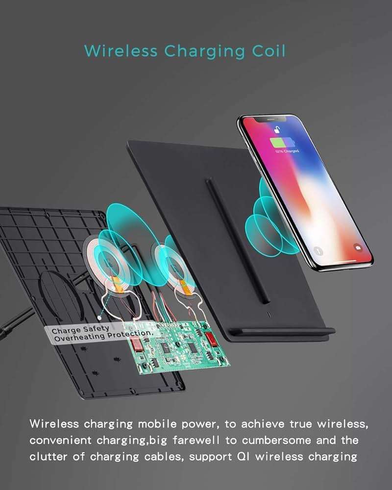 TAPTES Wireless Charger for Tesla Model 3 2017 2018 2019 2020, Dual Phone Charging Pad for Tesla Model 3 Accessories, Car Center Console Interior, Compatible with iPhone & Smartphones, Black - Image 6