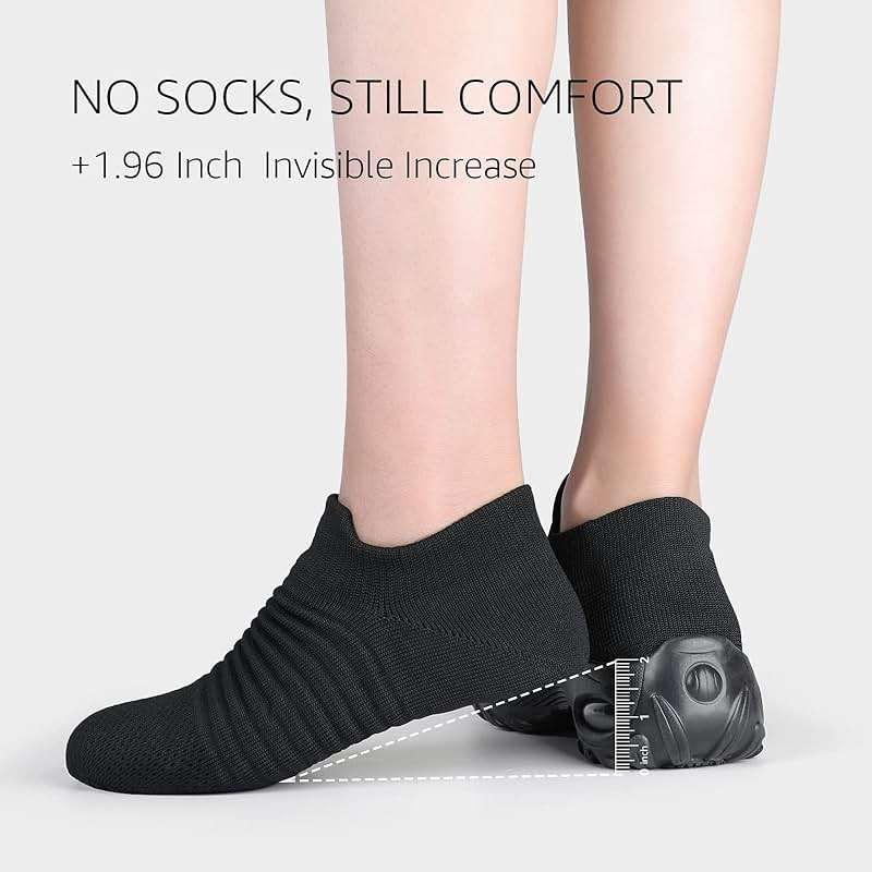 HKR Women's Walking Shoes Arch Support Non Slip Work Shoes Breathable Knit Upper Lightweight for Plantar Fasciitis - Image 4