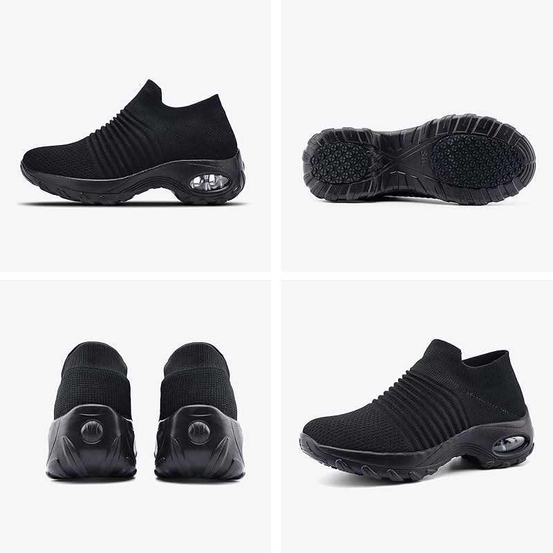 HKR Women's Walking Shoes Arch Support Non Slip Work Shoes Breathable Knit Upper Lightweight for Plantar Fasciitis - Image 8