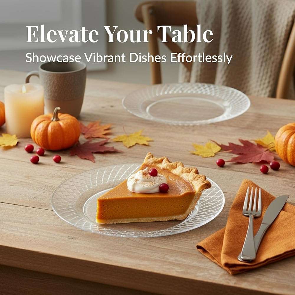 Prestee 100 Pack Clear Plastic Plates for Party - 6.25 Inch Small Round Dessert Plate and Appetizer Platter - Heavy Duty Disposable Plastic Plates for Parties, Weddings, Caterings and Events - Image 3