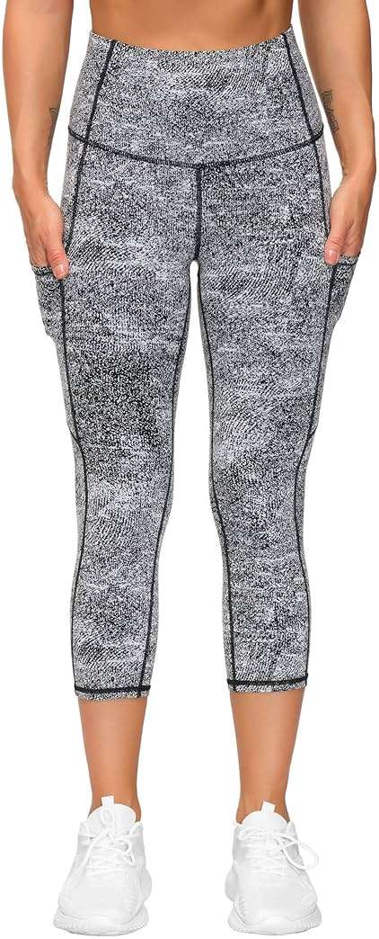 THE GYM PEOPLE Thick High Waist Capris Yoga Pants with Pockets, Tummy Control Workout Running Yoga Leggings for Women - Image 4