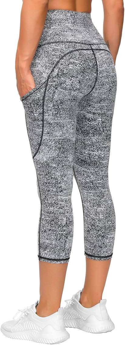 THE GYM PEOPLE Thick High Waist Capris Yoga Pants with Pockets, Tummy Control Workout Running Yoga Leggings for Women - Image 5