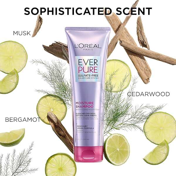 L'Oreal Paris EverPure Moisture Shampoo and Conditioner Set, Sulfate-Free Hair Care for Dry or Color-Treated Hair with Rosemary Botanicals, 17 Fl Oz Set - Image 5