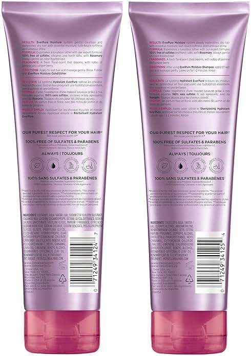 L'Oreal Paris EverPure Moisture Shampoo and Conditioner Set, Sulfate-Free Hair Care for Dry or Color-Treated Hair with Rosemary Botanicals, 17 Fl Oz Set - Image 10