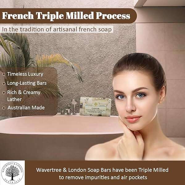 Wavertree & London Natural Goat Milk Soap Bars (2 Bars) – 7oz Individually Wrapped, French Triple Milled Moisturizing Bath Bar Soap Enriched with Shea Butter, Chemical-Free Sensitive Skin Bar Soap - Image 3