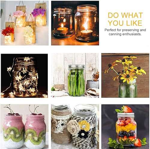 Accguan Mason Jars,Glass Jars With Lids 12 oz,Canning Jars For Pickles And Kitchen Storage,Wide Mouth Spice Jars With Silver Lids For Honey,Caviar,Herb,Jelly,Jams,Set of 20 - Image 4
